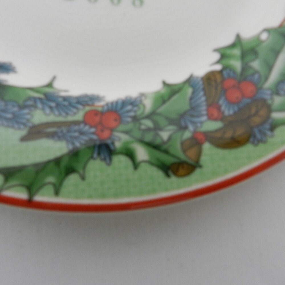 Spode 2008 Christmas salad side dessert Vintage Plate S3324 Porcelain Set Pair 2 - Picture 10 of 11